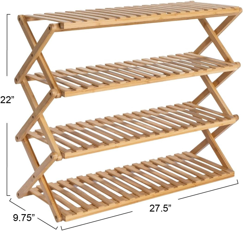 4-Tier Bamboo Folding Shoe Rack K6160