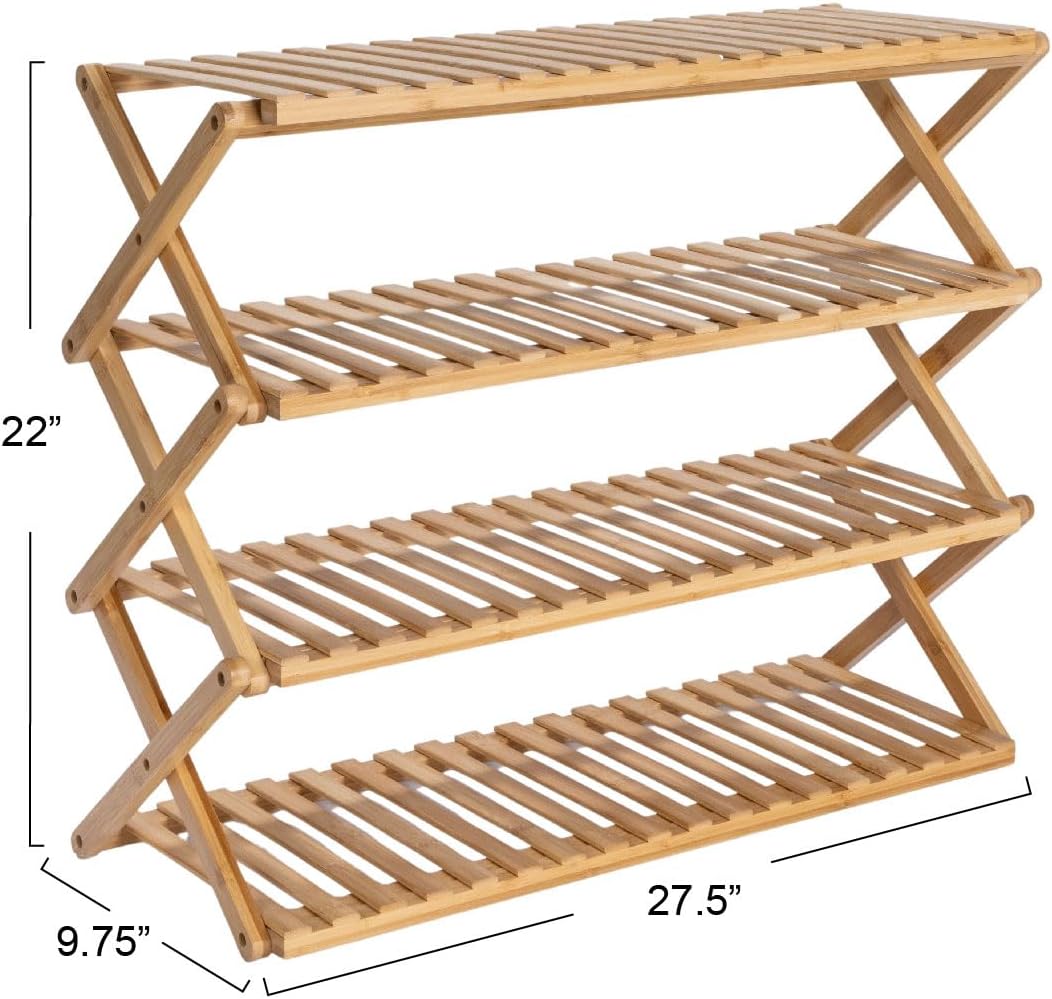 4-Tier Bamboo Folding Shoe Rack K6160