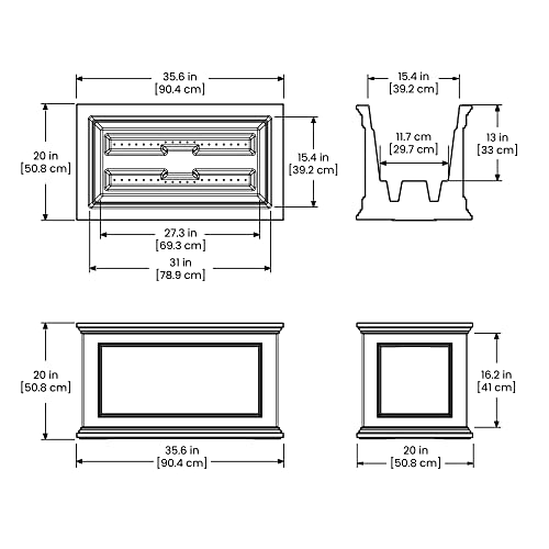 Rectangle Planter with Built-In Water Reservoir B876