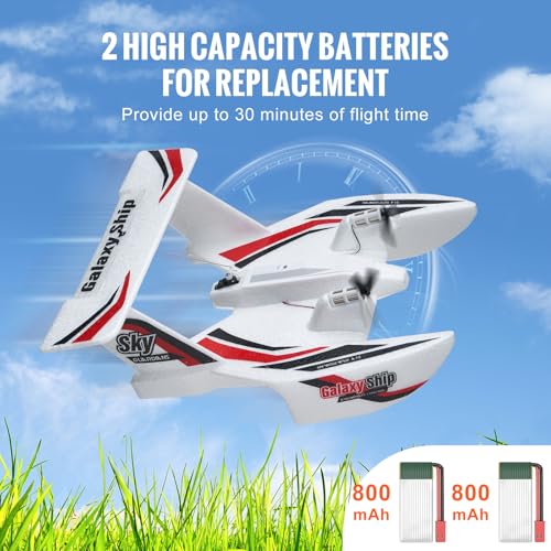 RC Airplane, 2.4GHz 2 Channel Remote Control Aircraft with 6-Axis Gyro, Red J366