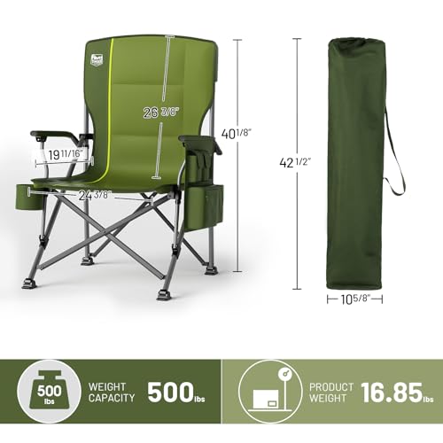Oversized Folding Camping Chair High Back Heavy Duty for Adults with Cup Holder K6105