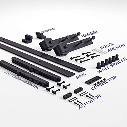Sliding Barn Door Soft Close Hardware Kit for 36-40 Inch Door Panel Q939896