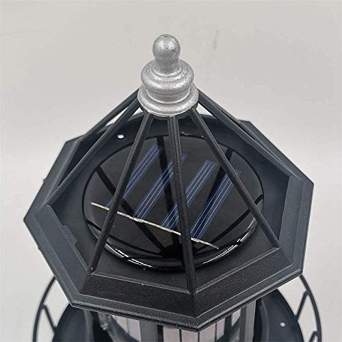 Solar Lighthouse with Rotating Beacon, Waterproof LED Hanging Lantern for Garden Patio T1060
