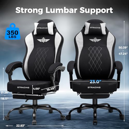 Big and Tall Gaming Chair with Breathable Fabric and Lumbar Support U62154