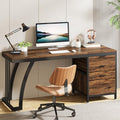 Computer Desk with 3 Drawers, 59-Inch Study Writing Table for Home Office E234