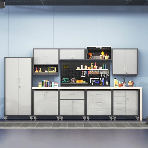 Wall Cabinet with 2 Doors, Lockable, Adjustable Shelves, Heavy Duty Steel J4545