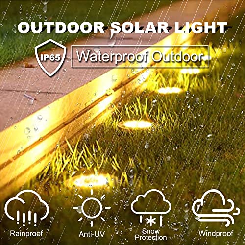 Solar Ground Lights Waterproof Outdoor Garden Disk Lights 16LED Warm Light Q124545