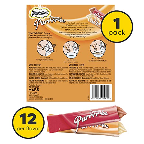 Creamy Puree Lickable Cat Treats, 0.42 oz Tubes, 48 Count Y26330