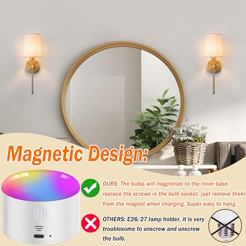 Battery Operated Wall Sconce Set of Two with Remote Control, Dimmable, Fabric Linen Shade Z5768
