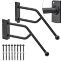 SELEWARE Heavy Duty Handrail Jamb-Mount Handrail for 1-3 Steps Fully Welded Ironl Handrail for Outsteps Garage Railing Safety Grab Bar for Elderly Ball End Design 28'' Long 1.3'' Dia (Right Side)