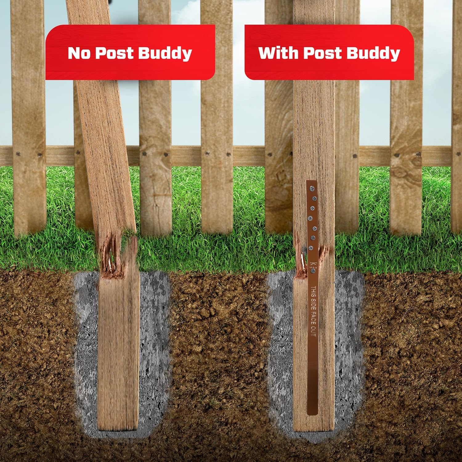Wood Post Repair Kit for 4 Broken Posts, 8 Pack M684