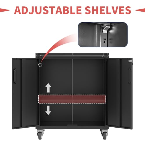 Rolling Tool Storage Cabinet with 4 Drawer and Locking Door U282375