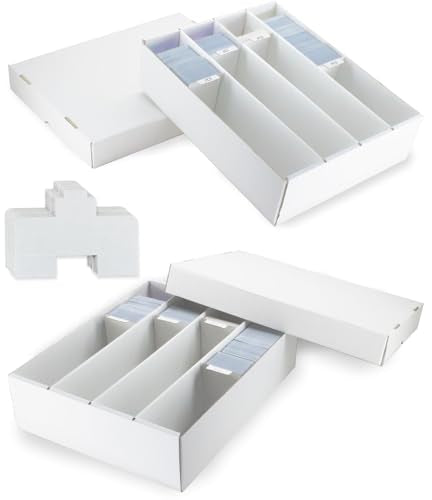 Card Storage Box, 5 Pack 3200 Count with Dividers for Trading Cards I875