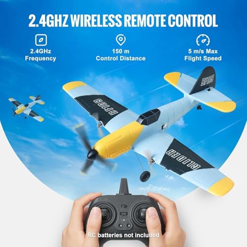 RC Airplane, 2.4GHz 2 Channel Remote Control Aircraft with 6-Axis Gyro, Red J366