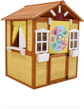 Wooden Playhouse for Kids, Outdoor Children Play House Garden Play House with Working Door and Windows for Children 3-10 Years Old
