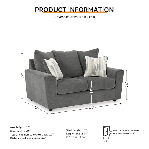 Casual Loveseat with Flared Arms, Gray E735987