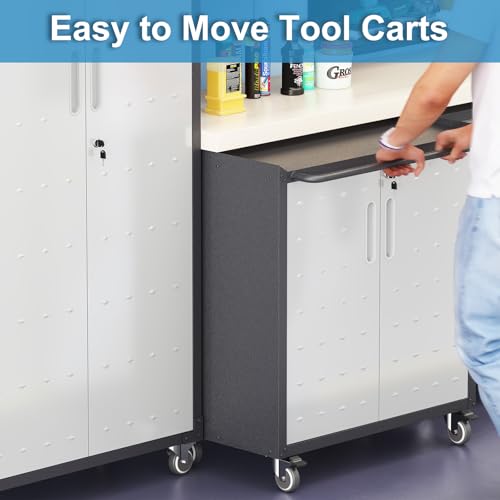Wall Cabinet with 2 Doors, Lockable, Adjustable Shelves, Heavy Duty Steel J4545
