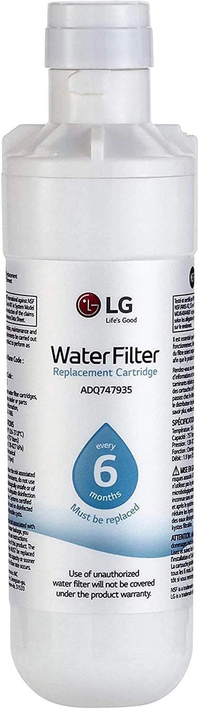 Refrigerator Water Filter Replacement, 6-Month / 200 Gallon, White D10843