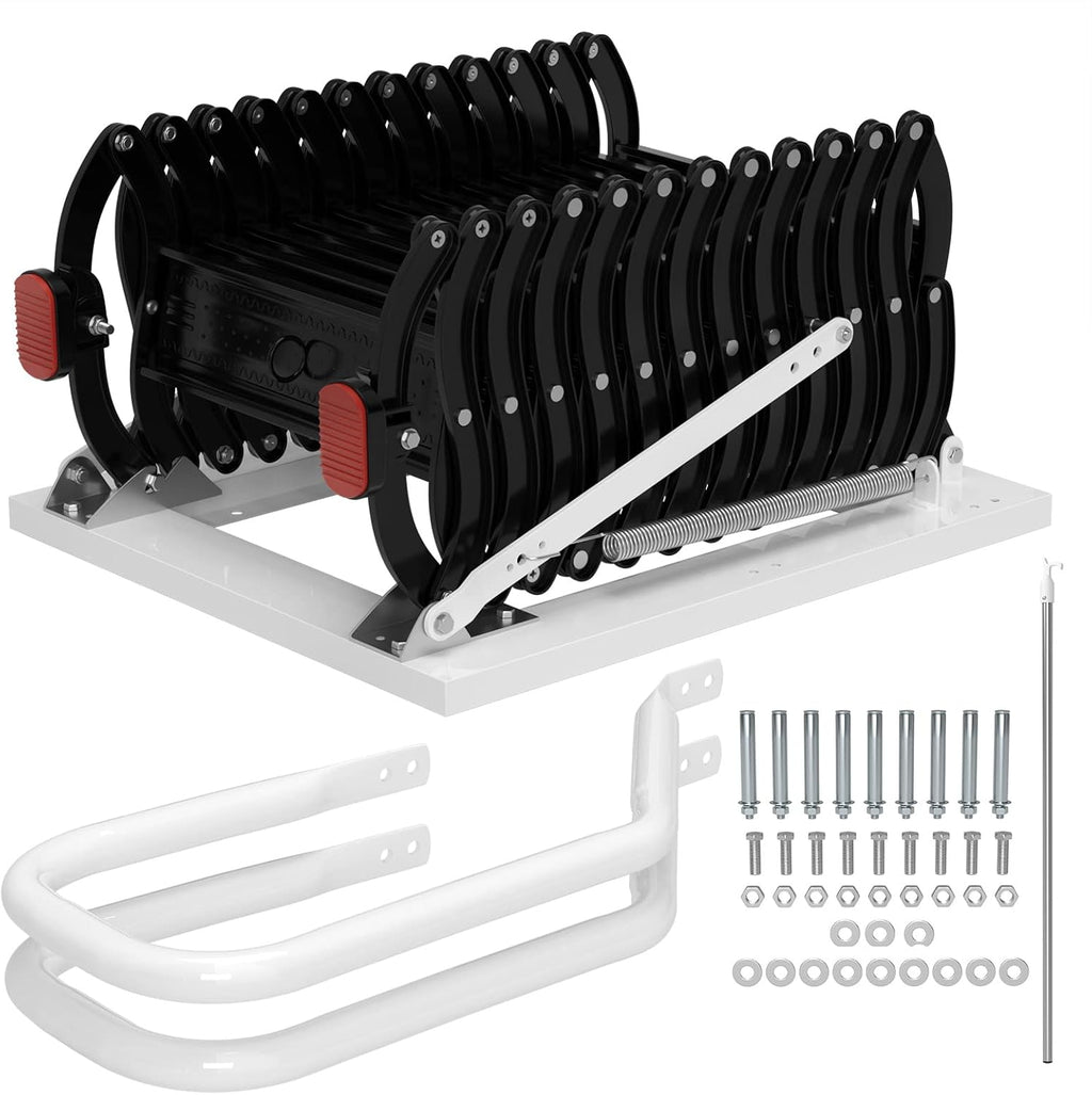 Wall Mounted Folding Ladder, Black Loft Attic Stairs E99308