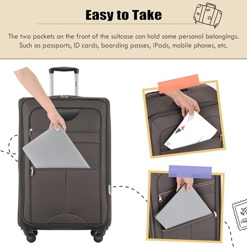 Softside 3-Piece Expandable Luggage Set with TSA Lock Spinner Wheels S375