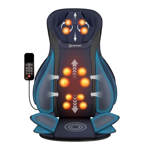 Shiatsu Neck Back Massager with Heat, 3D Kneading Massage Chair Pad, Adjustable Neck Massage, Seat Massager for Full Body Relaxation, Dark Gray D921543