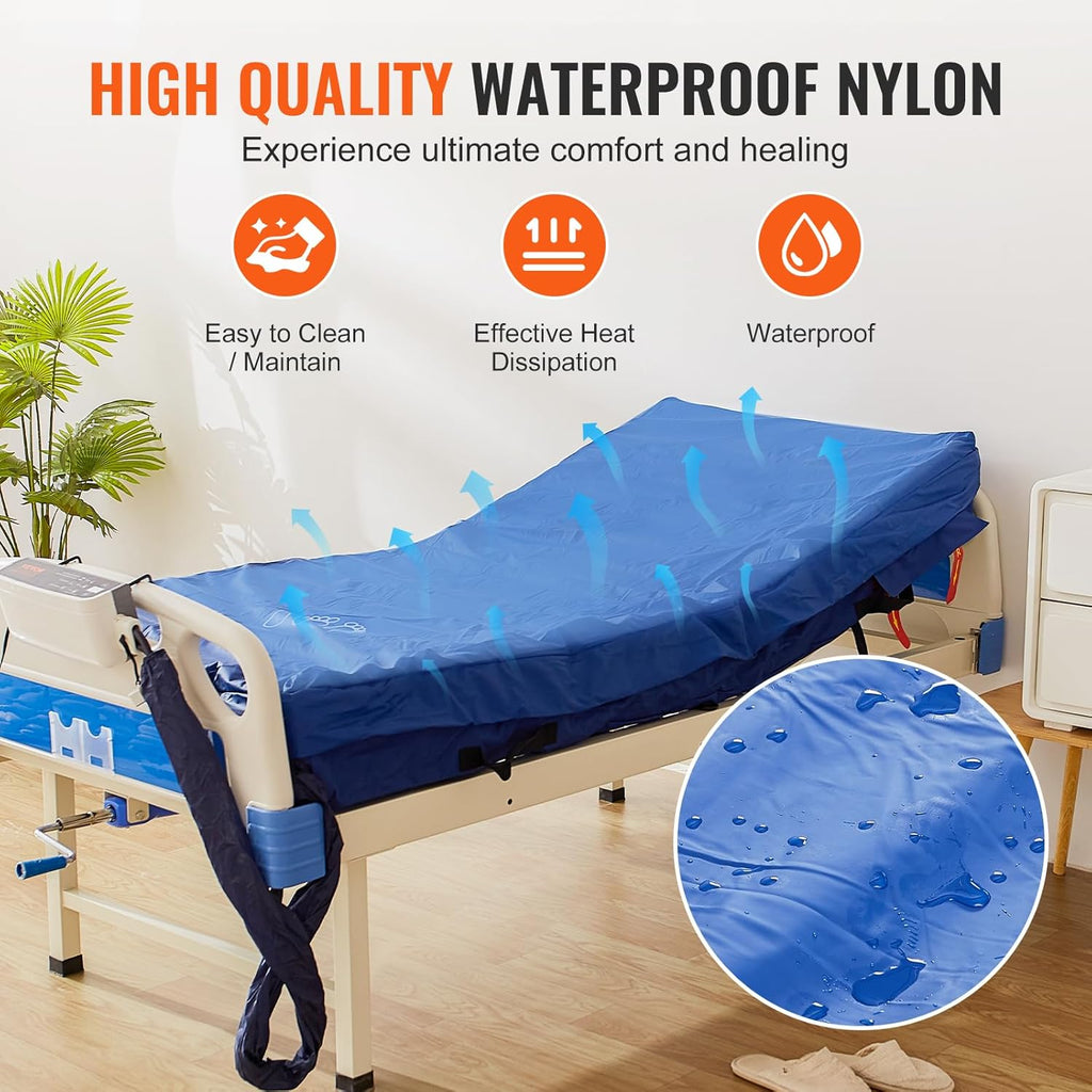 Alternating Air Pressure Mattress, Dual-Layer Pad for Hospital Beds, 450LBS Capacity with Electric Quiet Pump H2199