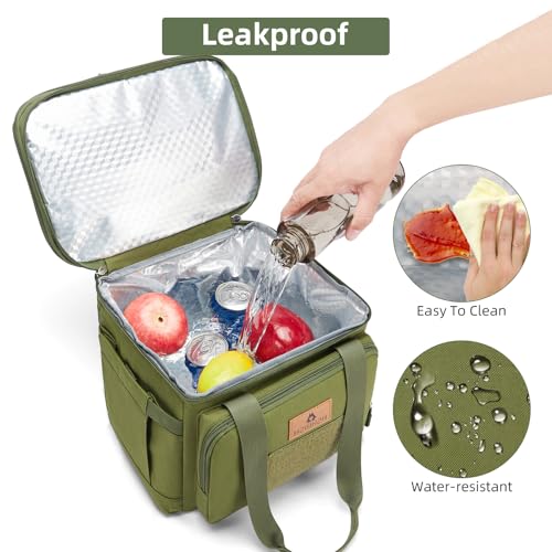 Tactical Expandable Insulated Lunch Bag, Waterproof Cooler for Work and Outdoor, 15L K52184