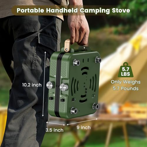 2-Burner Foldable Camping Stove with Griddle and Carrying Bag, Portable Propane H453787