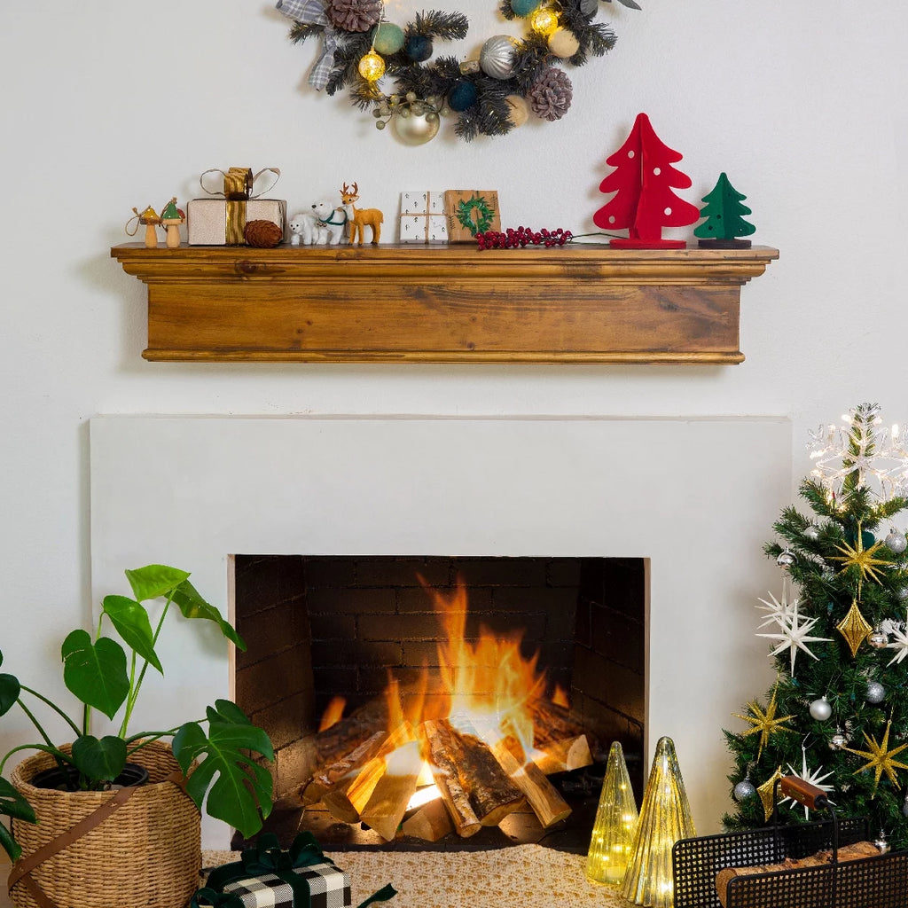 48" Rustic Ash Fireplace Mantel Shelf K7958