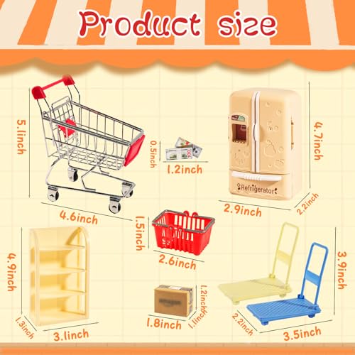 Mini Shopping Cart Refrigerator with Mini Food Set D2670