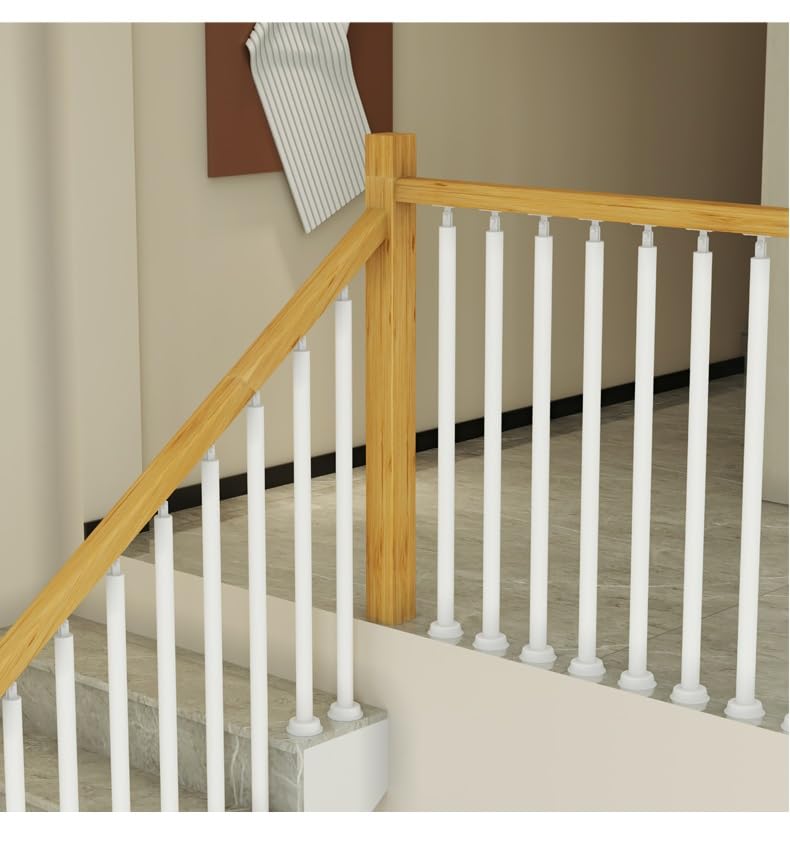 Round Spindles for Staircase, 2 4 6 Pieces Modern Iron Stairs Balusters with Swivel Top Bracket I998