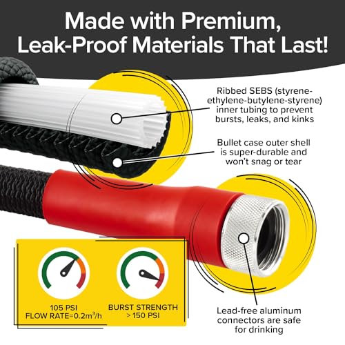 Expandable Garden Hose 50 ft with Turbo Shot Nozzle K302