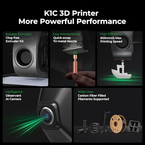 3D Printer, 600mm/s High-Speed with AI Camera and Silent Mode K204