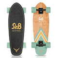 SereneLife Complete Standard Skateboard Mini Cruiser - 6 Ply Canadian & Bamboo Maple Deck Complete Double Kick Skate Board W/ 5" Aluminum Trucks - for Kids, Teens, Adults
