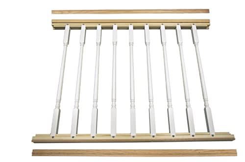 Indoor Stair Rail Section Kit with Primed White Wood Balusters C879