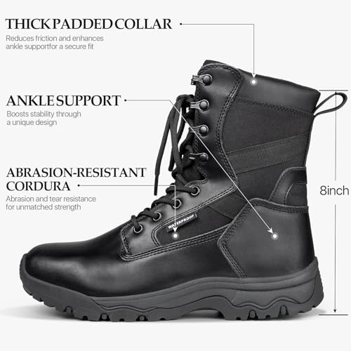 Men's Tactical Boots 8 Inches Lightweight Suede Leather Military Work Boot J951812