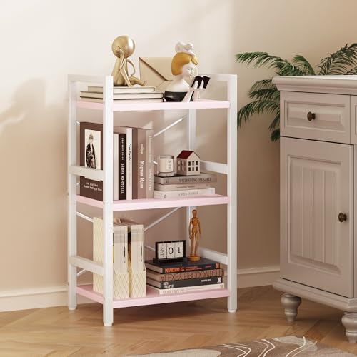 3 Tier Industrial Bookcase, Rustic Etagere Bookshelf for Living Room U5786