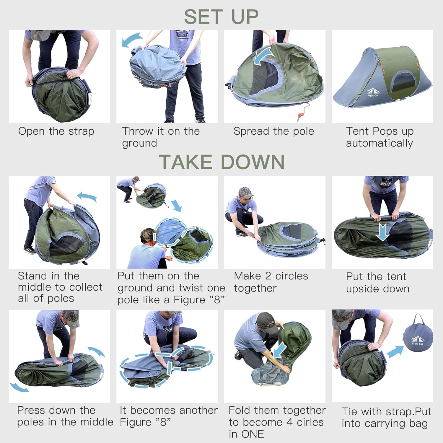 Pop-up Camping Tent for 1 Person Waterproof Instant Setup U80346