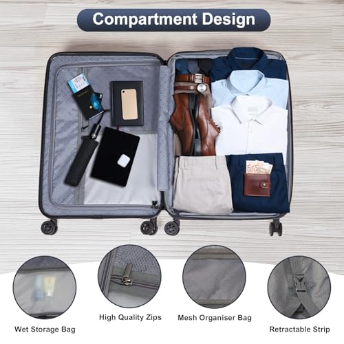Luggage Expandable 3 Piece Set Suitcase with TSA Lock Spinner Wheels 20/24/28in S545211