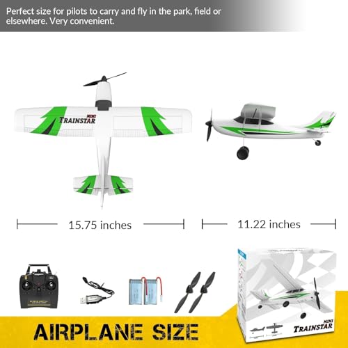 RC Plane Trainer 3CH Remote Control Airplane with 6-Axis Gyro Stabilizer C39075