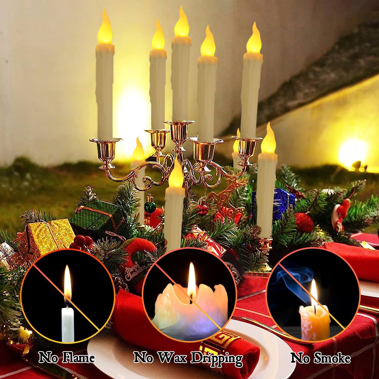 Floating LED Candles with Remote Control, 12 Pack, Flameless Flickering Lights P6877