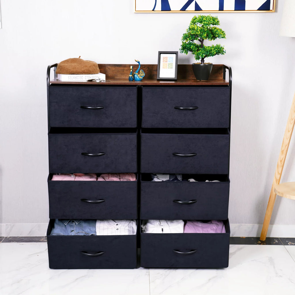 8-Drawer Dresser for Bedroom with Rustic Finish D4858