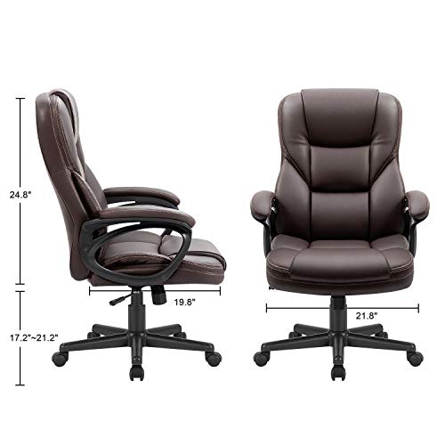 Office Executive Chair High Back Adjustable Swivel PU Leather with Lumbar Support I3854