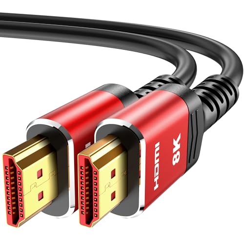 Highwings HDMI Cables 20FT Long, 8K Ultra High Speed HDMI 2.1 Cable [in-Wall CL3 Rated, 48Gbps] 8K@60 4K@120Hz/144Hz, HDMI Cord eARC HDCP 2.2 & 2.3, Compatible for XbX/S/HDTV/GPUs 30 & 40 Series
