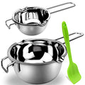 Double Boiler Pot Set for Melting Chocolate, Butter, Cheese, Caramel and Candy - 18/8 Steel Melting Pot, 2 Cup Capacity, Including The 1000ml and 600ml Capacity…