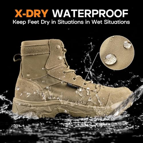 Men's Tactical Hiking Boots Lightweight Comfortable 6 Inches W3780