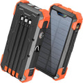 42800mAh Solar Charger Power Bank Portable charger with Cables, Solar Battery Pack for Cell Phone