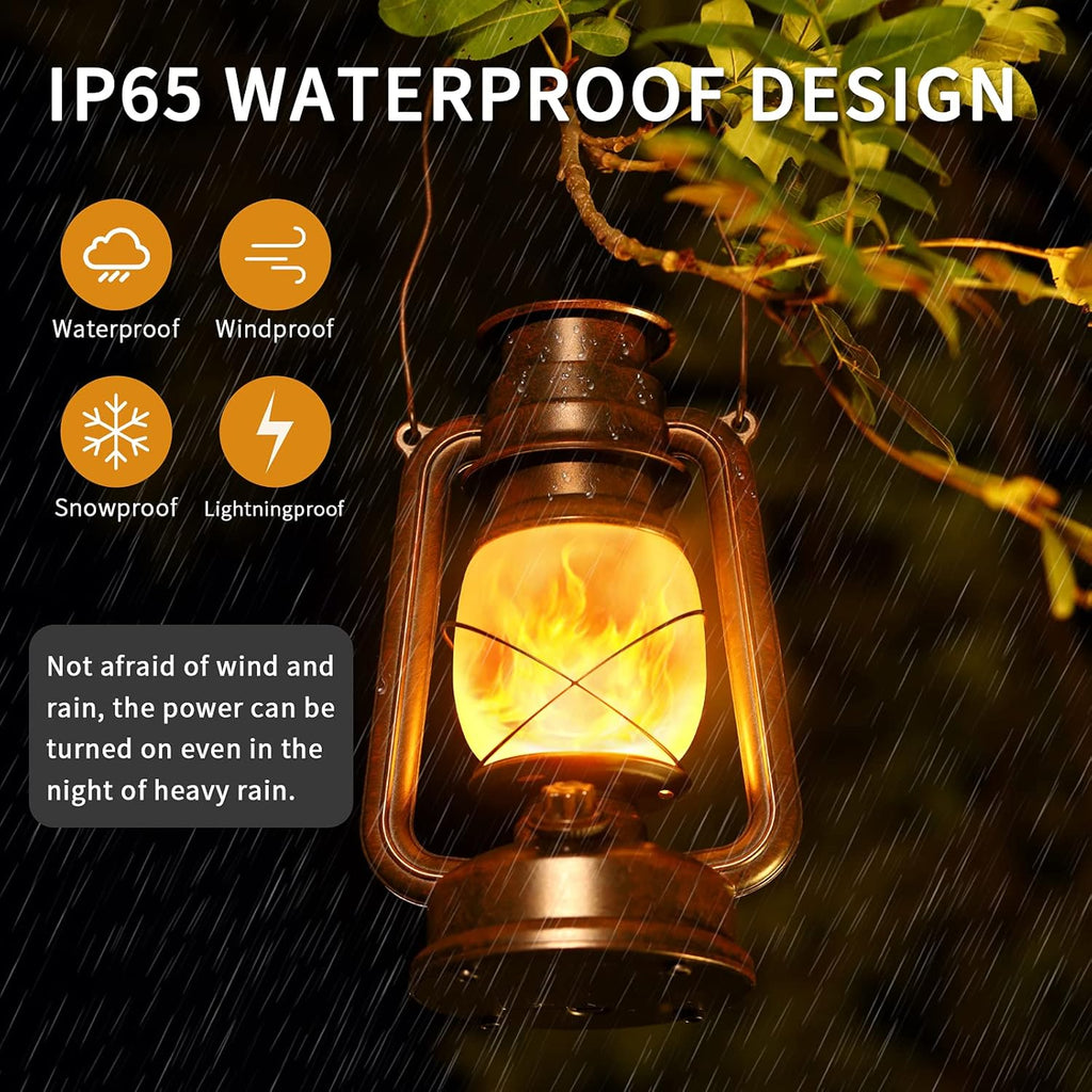Vintage LED Camping Lanterns, Battery Operated with Remote, Waterproof Outdoor Decor B158