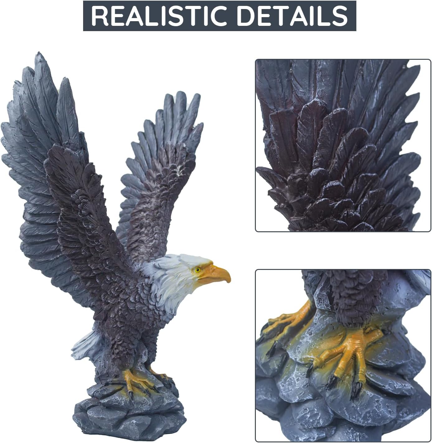 Eagle Flagpole Topper Outdoor Waterproof 10.62 Inch O640