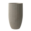 24 Inch Tall Concrete Planter, Large Garden Pot with Drainage Hole for Outdoor and Indoor Use on Patio or Porch, Sculpted Pure White